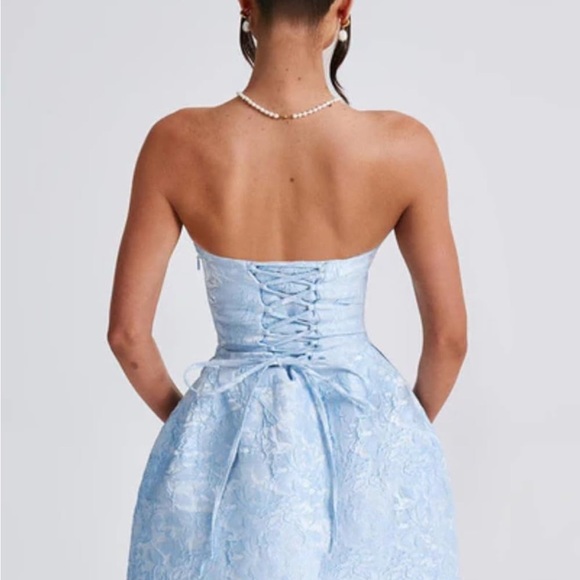 Super cute light blue, strapless dress. - Picture 3 of 4